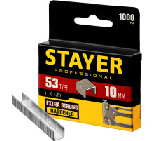 STAYER тип 53 (A/10/JT21), 10 мм, 1000 шт, калибр 23GA, скобы для степлера, Professional (3159-10)