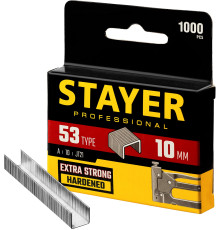 STAYER тип 53 (A/10/JT21), 10 мм, 1000 шт, калибр 23GA, скобы для степлера, Professional (3159-10)
