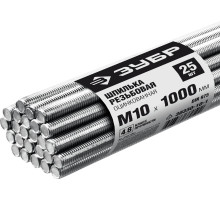 ЗУБР DIN 975, кл. пр. 4.8, М10 х 1000 мм, цинк, 25 шт, резьбовая шпилька (30330-10-1)