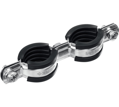 ЗУБР 3/4″, цинк, 8 шт, двойной трубный хомут (37890-25-29) купить  в Сочи
