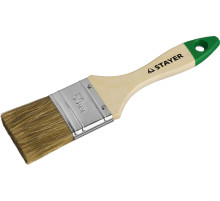 STAYER LASUR, 50 мм, 2″, смешанная щетина, деревянная ручка, для высокотекучих ЛКМ, плоская кисть (01031-50)