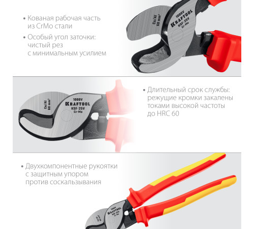 KRAFTOOL KSF-25V, d 13 мм, 250 мм, VDE, 1000 В, усиленный, диэлектрический кабелерез (23334-25V) купить в Сочи KRAFTOOL KSF-25V, d 13 мм, 250 мм, VDE, 1000 В, усиленный, диэлектрический кабелерез (23334-25V) купить в Сочи