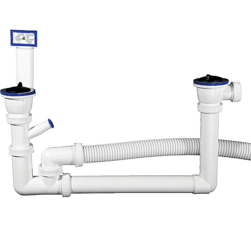 ЗУБР вход 1 1/2″, выход 40 мм, колбовый сифон для двухместной мойки (51867-2) купить  в Сочи