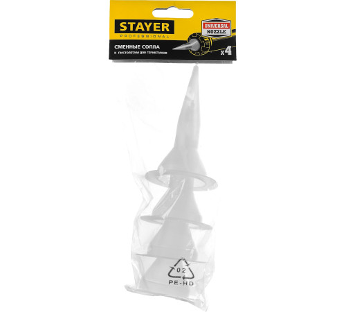 STAYER 4шт, запасные сопла для закрытых пистолетов для герметика, Professional (0673-S4) купить  в Сочи