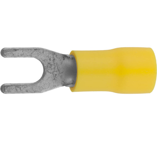СВЕТОЗАР 4 - 6 мм2, желтый, 10 шт, d 4 мм, изолированный наконечник с вилкой для многожильного кабеля (49420-60) купить  в Сочи