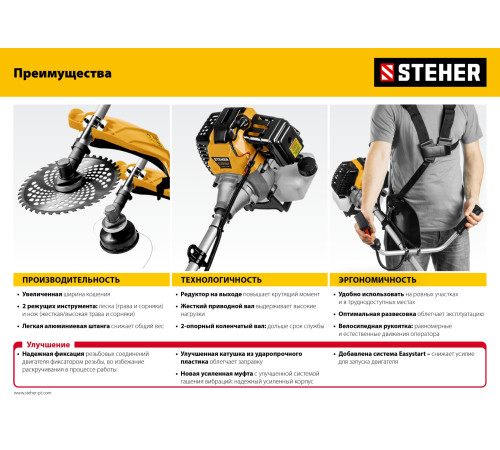 STEHER 2.5 кВт, бензиновый триммер (BT-2500-S) купить в Сочи STEHER 2.5 кВт, бензиновый триммер (BT-2500-S) купить в Сочи