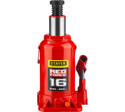 STAYER RED FORCE, 16 т, 230 - 460 мм, бутылочный гидравлический домкрат, Professional (43160-16) купить в Сочи STAYER RED FORCE, 16 т, 230 - 460 мм, бутылочный гидравлический домкрат, Professional (43160-16) купить в Сочи