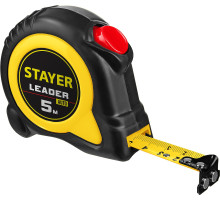 STAYER Leader, 5 м х 19 мм, рулетка с автостопом, Professional (3402-05-19)