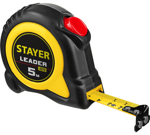 STAYER Leader, 5 м х 19 мм, рулетка с автостопом, Professional (3402-05-19) купить  в Сочи