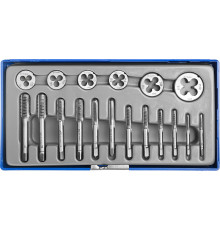ЗУБР 18 предм., сталь 9ХС, набор метчиков и плашек в пластиковом боксе (28120-H18)