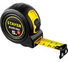 STAYER BlackMax, 5 м х 25 мм, рулетка с двумя фиксаторами, Professional (3410-05-25)