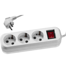 СИБИН У-30 В, ПВС, 3 х 0.75 мм2, 3 гн., 3 м, выключатель 2200 Вт, бытовой удлинитель (55036-3)