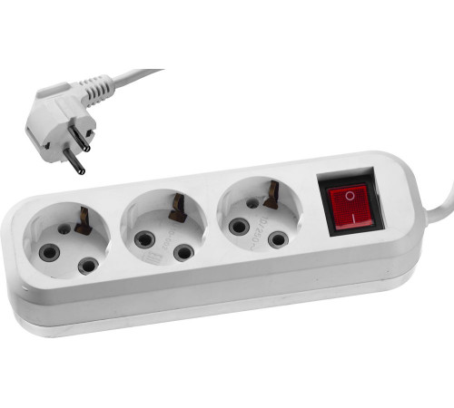 СИБИН У-30 В, ПВС, 3 х 0.75 мм2, 3 гн., 3 м, выключатель 2200 Вт, бытовой удлинитель (55036-3) купить  в Сочи