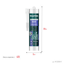 KRAFTOOL ROOF, 300 мл, черный, кровельный силиконовый герметик (41258-4)