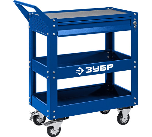 ЗУБР 820 х 405 х 955 мм, инструментальная тележка с выдвижным ящиком + 2 полки, Профессионал (38914) купить  в Сочи