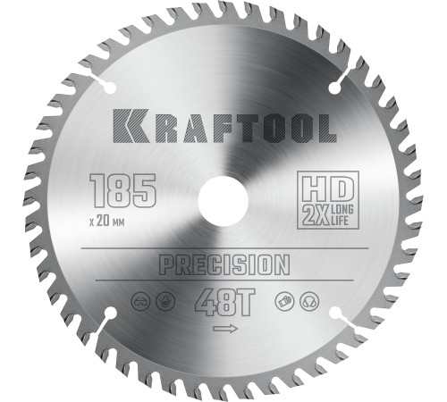 KRAFTOOL Precision, 185 x 20 мм, 48Т, пильный диск по дереву (36952-185-20) купить  в Сочи