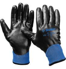 ЗУБР АРКТИКА, L-XL, двухслойные перчатки из акрила и нейлона, нитриловый облив, утеплённые, Профессионал (11469-XL)