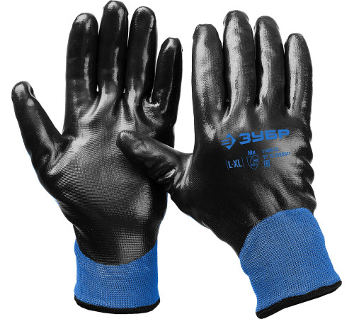 ЗУБР АРКТИКА, L-XL, двухслойные перчатки из акрила и нейлона, нитриловый облив, утеплённые, Профессионал (11469-XL) купить  в Сочи