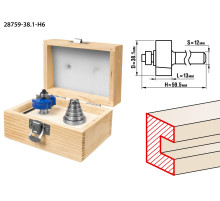 ЗУБР 38.1 x 13 мм, хвостовик 12 мм, фреза четвертная фальцевая с подшипниками, Профессионал (28759-38.1-H6)