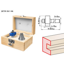 ЗУБР 38.1 x 13 мм, хвостовик 12 мм, фреза четвертная фальцевая с подшипниками, Профессионал (28759-38.1-H6)