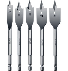 STAYER Flat, 5 шт: 12-16-18-20-25 мм, набор перовых сверл по дереву (2950-H5)