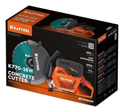 KRAFTOOL 3700 Вт, 400 мм, диск в комплекте, бензорез по бетону (бетонорез) (K770-16 H) купить  в Сочи