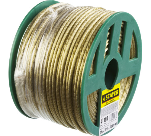 STAYER 4 мм, L 100 м, стальной трос в полимерной оболочке (30410-40) купить  в Сочи