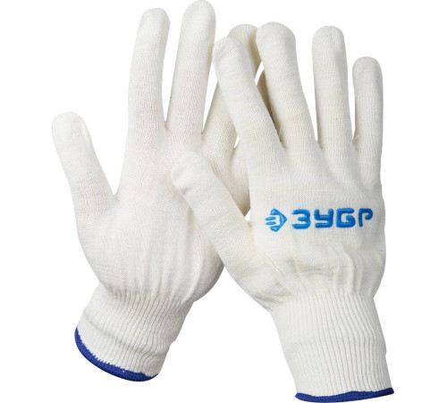 ЗУБР КОМФОРТ, L-XL, х/б перчатки без покрытия, 13 класс, Профессионал (11450-XL) купить  в Сочи