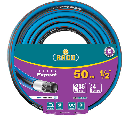 RACO EXPERT, 1/2″, 50 м, 35 атм, четырёхслойный, армированный, поливочный шланг (40302-1/2-50) купить  в Сочи