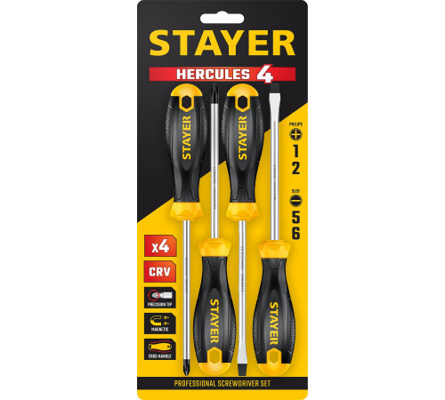 STAYER Hercules, 4 предм., набор отверток (2513-H4) купить в Сочи STAYER Hercules, 4 предм., набор отверток (2513-H4) купить в Сочи