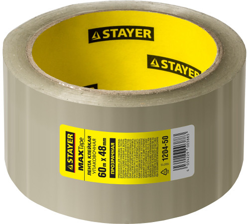 STAYER Max Tape, 48 мм, 60 м, 45 мкм, прозрачная, клейкая лента (1204-50) купить  в Сочи