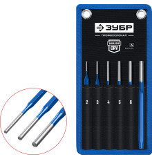 ЗУБР 6 предметов, набор шестигранных выколоток в чехле, Профессионал (21070-H6)