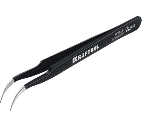 KRAFTOOL изогнутый 116 мм, Антистатический антимагнитный прецизионный пинцет (222126) купить  в Сочи