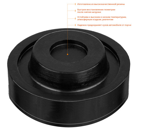 ЗУБР РГ-37, D65/d37/H27 мм, резиновая опора для домкрата, Профессионал (43007-37) купить  в Сочи