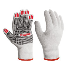 ЗУБР ОПТИМА, М (8), х/б перчатки с ПВХ покрытием (точка), 10 класс (11440-М)