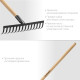 GRINDA GT-14 WOOD, 360 х 80 х 1300 мм, 14 прямых зубцов, углерод. сталь, антикор. покрытие, черенок дерев. высш. сорт, садовые грабли (39583-14) купить в Сочи