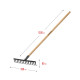 GRINDA GT-14 WOOD, 360 х 80 х 1300 мм, 14 прямых зубцов, углерод. сталь, антикор. покрытие, черенок дерев. высш. сорт, садовые грабли (39583-14) купить в Сочи