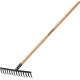 GRINDA GT-14 WOOD, 360 х 80 х 1300 мм, 14 прямых зубцов, углерод. сталь, антикор. покрытие, черенок дерев. высш. сорт, садовые грабли (39583-14) купить в Сочи