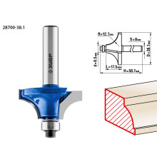 ЗУБР 38.1 x 17.5 мм, радиус 12.7 мм, фреза кромочная калевочная №1, Профессионал (28700-38.1)
