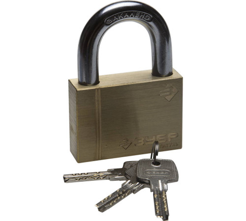 ЗУБР 70 мм, латунный корпус, навесной замок (37299-70) купить  в Сочи