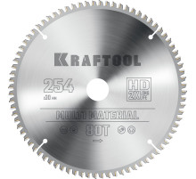 KRAFTOOL Multi Material, 254 х 30 мм, 80Т, пильный диск по алюминию (36953-254-30)