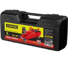 STAYER R-22 RED FORCE, в кейсе, 2 т, 125 - 320 мм, подкатной домкрат для легковых а/м, Professional (43152-2-K)