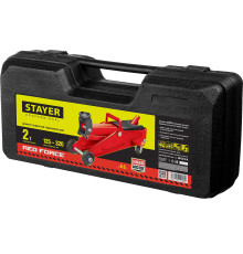 STAYER R-22 RED FORCE, в кейсе, 2 т, 125 - 320 мм, подкатной домкрат для легковых а/м, Professional (43152-2-K)