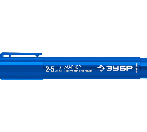 ЗУБР МП-300К синий, 2-5 мм, клиновидный перманентный маркер (06323-7) купить  в Сочи