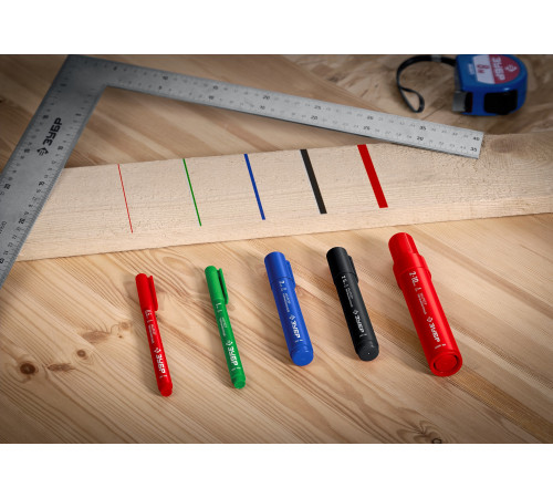 ЗУБР МП-300К синий, 2-5 мм, клиновидный перманентный маркер (06323-7) купить  в Сочи