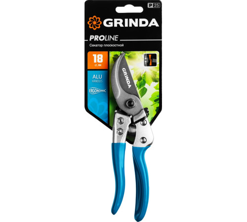 GRINDA P-25, 200 мм, закаленная сталь, эргономичные алюминиевые рукоятки, виниловое покрытие, плоскостной секатор, PROLine (423425) купить  в Сочи