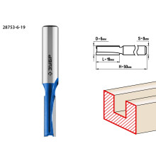 ЗУБР 6 x 19 мм, хвостовик 8 мм, фреза пазовая прямая, Профессионал (28753-6-19)