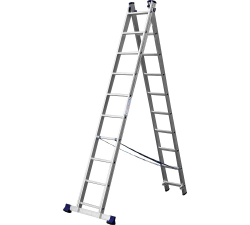 СИБИН, 10 ступеней, со стабилизатором, алюминиевая, двухсекционная лестница (38823-10) купить  в Сочи
