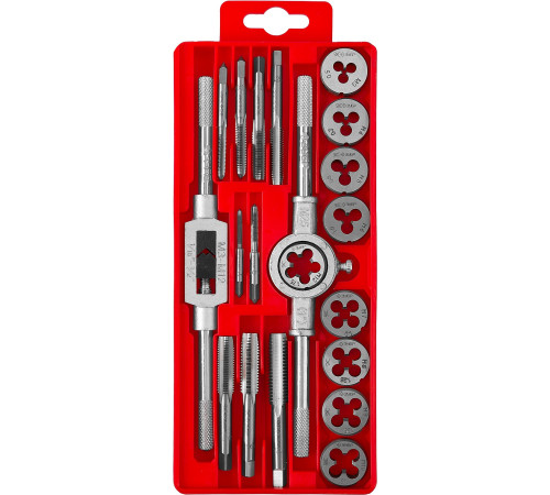 ЗУБР 20 предм., сталь 9ХС, набор метчиков и плашек в пластиковом боксе (2810-H20) купить  в Сочи