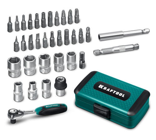 KRAFTOOL X-Drive 35, 35 предм., универсальный набор инструмента 1/4″ (27974) купить  в Сочи